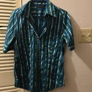 Button up short sleeve blouse